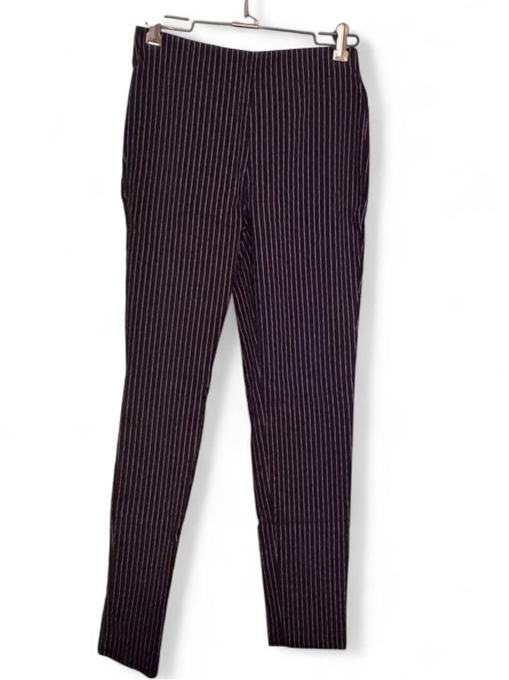 Who What Wear Black Pinstripe Trousers